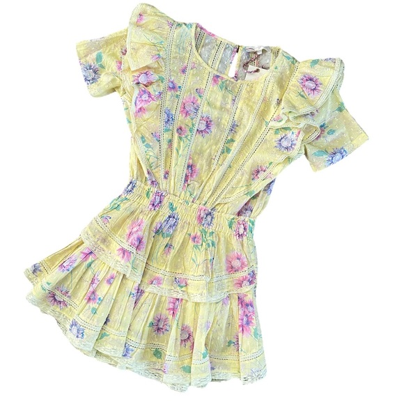 NWT LoveShackFancy Natasha Dress in Bright Azalea | Yellow Cottagecore | XS/S - Picture 4 of 16